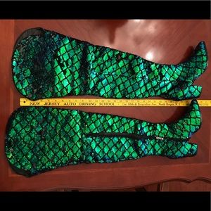 Mermaid sequin thigh high boots